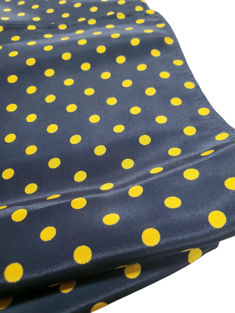Chic Navy & Yellow Polka Dot Silk Feel Neck Scarf